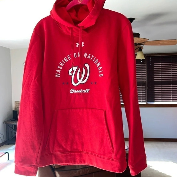 Washington Nationals Under Armour Size Large Red Hoodie Sweatshirt Opening Day - Picture 1 of 6